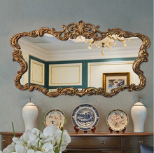 Load image into Gallery viewer, European Vintage Mirror Gold Border Large Bathroom Mirror Antique Aesthetic - Many Sizes
