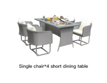 Load image into Gallery viewer, Luxury Plus Furniture -  Nordic Minimalist Tables And Chairs 1.5M x 4 Chairs (Balcony, Patio, Courtyard)
