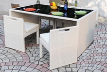 Load image into Gallery viewer, Luxury Plus Furniture - Minimalist Rattan 4 Chairs + Table (Balcony, Patio, Courtyard)

