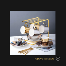 Load image into Gallery viewer, "Arna Lisa" Royal Collection - Luxury Mirror Set - 6 Bone China Cup And Saucer - High Quality
