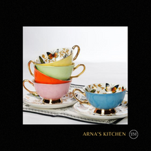 Load image into Gallery viewer, "Arna Lisa" Royal Collection - Luxury Britsh Bone China 6 Cups &amp; Saucers - Many Designs
