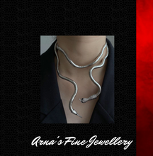 Load image into Gallery viewer, Multilayer Metal Alloy Gold Black Bendy Snake Necklace Bracelet Chunky
