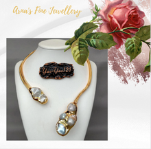 Load image into Gallery viewer, White Keshi Pearl 18 K Yellow Gold Plated Choker Necklace
