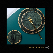 Load image into Gallery viewer, "Arna Lisa" 3 Piece Plate Set - Natural Marble Plates Creativity Gold Inlay Display Trays
