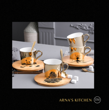 Load image into Gallery viewer, "Arna Lisa" Royal Collection - Panda Luxury Mirror Set of 6 Bone China Cup And Saucer - High Quality
