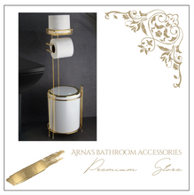 Load image into Gallery viewer, Luxury Toilet Paper Holder &amp; Trash/Rubbish Tin/Bin Combo
