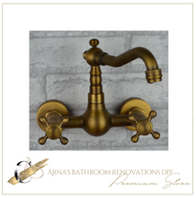 Load image into Gallery viewer, "Arna" Collection - Bathroom Basin Faucet Antique Brass Sink Mixer Crane Tap
