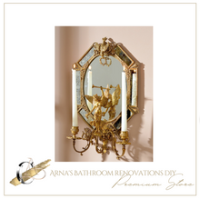 Load image into Gallery viewer, "Arna Lisa" Luxury Vintage Finest Collection - Golden Mirror and Candle Stick Holder

