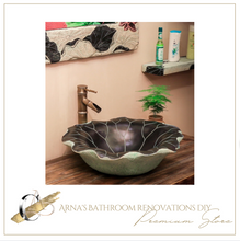 Load image into Gallery viewer, "Arna Collection" Classical Wash Basin Art Lotus Leaf &amp; Faucet Set
