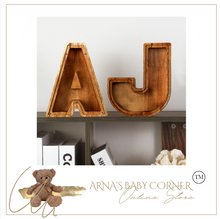 Load image into Gallery viewer, Child's Room - Piggy Bank Letters Alphabet - Wooden Name Art (8 Letters to Customise Name) Wall Feature or Book Shelf
