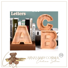 Load image into Gallery viewer, Child's Room - Piggy Bank Letters Alphabet - Wooden Name Art (7 Letters to Customise Name) Wall Feature or Book Shelf
