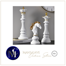 Load image into Gallery viewer, Nordic Sculpture Golden Chess Book Shelf Accessories x3 - Office Home &amp; Living
