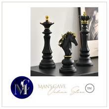 Load image into Gallery viewer, Nordic Sculpture Golden Chess Book Shelf Accessories x3 - Office Home &amp; Living
