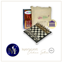 Load image into Gallery viewer, "Arna Lisa" Luxury Vintage Finest Collection - Chess Set Chrome Metal Gold Silver Pegasus Figure Marble
