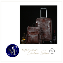 Load image into Gallery viewer, Crocodile Genuine Leather 2 Piece Luggage Set - Brown or Black - Many Styles 20"
