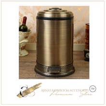 Load image into Gallery viewer, "Arna Royal Vintage Collection"  Luxury Pedal Golden Range 10L Trash Rubbish Bin
