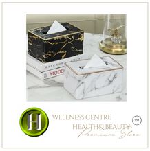 Load image into Gallery viewer, "Arna Lisa" Collection - Leather Tissue Box - Unique Stunning Marble Design
