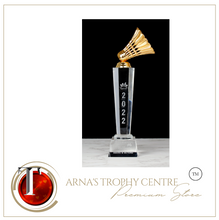 Load image into Gallery viewer, Sports Trophy - Crystal Badminton Trophy - Gift Box

