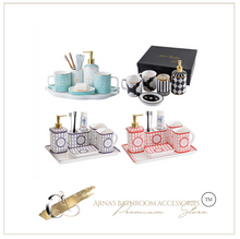Load image into Gallery viewer, "Arna Lisa" Royal Collection - Luxury Ceramic 5 Piece Bathroom Set - Many Styles
