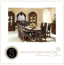 Load image into Gallery viewer, "Arna Royal Victorian Collection" Luxury Plus Furniture - Exquisite Rosewood Dining Table Marble &amp; Chairs x8
