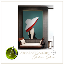 Load image into Gallery viewer, Arna's Luxury Painting Collection - Nordic Retro Woman Hat Painting
