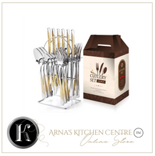 Load image into Gallery viewer, "Arna Lisa" Royal Collection - Luxury 24 Piece Cutlery Set + Boxed - Many Styles &amp; Colours
