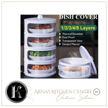 Load image into Gallery viewer, 5 Piece Storage Set - Transparent Stackable Food Insulation Cover Dust/Fly Proof Portable
