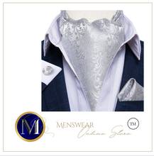 Load image into Gallery viewer, Luxury Mens Silk Tie Handkerchief Cufflinks &amp; Neck Tie Ring - Many Colours &amp; Sizes
