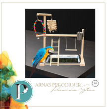Load image into Gallery viewer, Bird Wooden Play Gym, Bath, Feeder, Perch, Ladder

