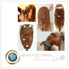 Load image into Gallery viewer, Girls Professional 85% Real Human Hair Mannequin Hair Training &amp; Makeup - (Perfect Gift) )
