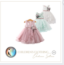 Load image into Gallery viewer, "Arna" Royal Gown Collection - Little Girl Flower Party Lace Tutu Dress Baby Kids Sleevess Dresses Clothes Summer Children Wedding Birthday
