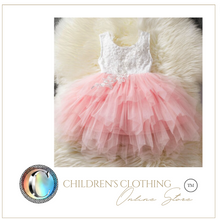 Load image into Gallery viewer, "Arna" Royal Gown Collection - Girls Princess Dress Tutu Baptism Newborn Infant Girl Party Dress
