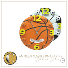 Load image into Gallery viewer, Deluxe "Arna Royal Clock Collection"  Football Basketball Clock 3D Children's
