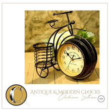 Load image into Gallery viewer, Deluxe "Arna Royal Clock Collection"  Wrought Iron Bicycle Double Sided Silent Desktop Clock
