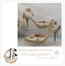 Load image into Gallery viewer, Limited Edition - Luxury Lace Shoe Set - Many colours &amp; Sizes (Shoe + Clutch) Wedding
