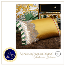 Load image into Gallery viewer, "Arna Lisa" Royal Collection -  Luxury Vintage Brocade Jacquard Egyptian Cotton Lion Embroidered - King 12 Piece
