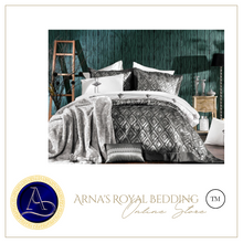 Load image into Gallery viewer, "Arna Lisa" Royal Collection Bedding Set - 11 Piece Silver/Gray
