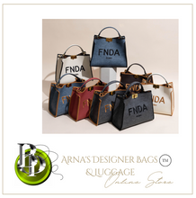 Load image into Gallery viewer, Designer Tote Bag Leather + Gold Black Detail
