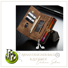 Load image into Gallery viewer, "Arna Lisa" Royal Collection - Designer Leather iPhone Case/Wallet 2 in 1 Magnetic iPhone 12-14
