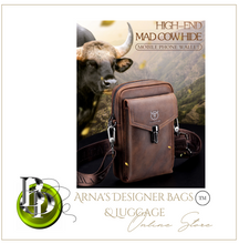 Load image into Gallery viewer, "Legend Collection" - Designer Cowhide/Horse Leather Phone Bag - Black or Coffee
