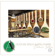 Load image into Gallery viewer, "Arna Collection" Wall Paper - Featured Walls - Kitchen/Pizza/Cafe/Coffee/Food/Spices/Restaurant
