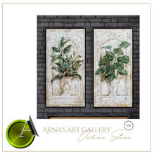 Load image into Gallery viewer, Arna's Luxury Painting Collection - Green Leave Plant Flowerpot Oil Painting - Many Styles
