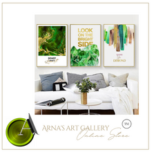 Load image into Gallery viewer, Arna's Luxury Painting Collection - Nordic Green/Gold Platinum Graphics Painting
