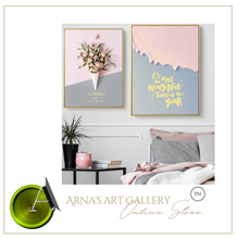 Load image into Gallery viewer, Arna's Luxury Painting Collection - Nordic Pink Flower Graphics Painting

