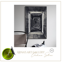 Load image into Gallery viewer, Arna's Luxury Painting Collection - Nordic Black &amp; White Geometry Corridor Print Canvas Painting
