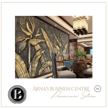Load image into Gallery viewer, "Arna" Collections - DIY - Custom Photo Wallpaper Mural Golden Sculpture Wall Background Wall 3D
