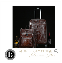 Load image into Gallery viewer, Crocodile Genuine Leather 2 Piece Luggage Set - Brown or Black - Many Styles 20"
