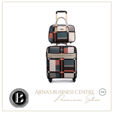 Load image into Gallery viewer, Top Quality Designer Material &amp; Leather 2 Piece Rolling Luggage Set - Many Sizes
