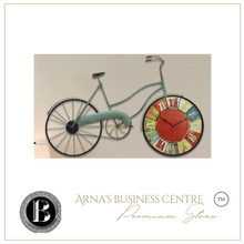 Load image into Gallery viewer, Deluxe "Arna Royal Clock Collection" Vintage Wall Clock Mediterranean Style Bicycle Pendant
