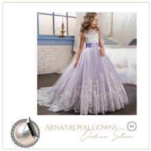 Load image into Gallery viewer, "Arna" Royal Gown Collection - Girls Wedding Evening Party Bridesmaid Long Dress Prom Gown Children Teenager New Year Princess Costume
